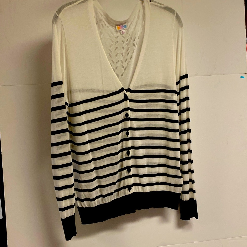 LuLaRoe button down v neck lightweight sweater